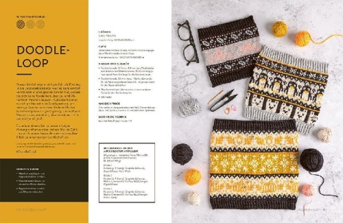Buchcover und Innenansicht für das Buch: The Doodle Knit Directory