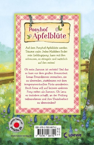 Buchcover und Innenansicht für das Buch: Ponyhof Apfelblüte 11 - Lenas mutige Entscheidung