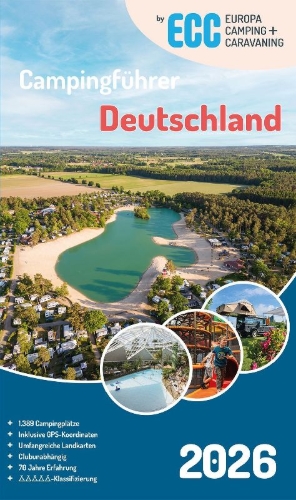 Buchcover und Innenansicht für das Buch: ECC Campingführer Deutschland 2026