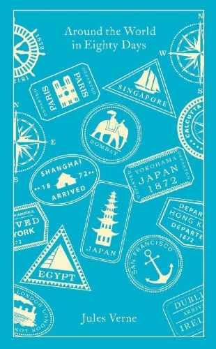 Buchcover und Innenansicht für das Buch: Around the World in Eighty Days
