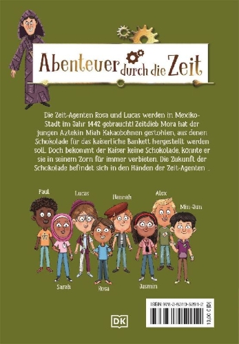 Buchcover und Innenansicht für das Buch: Die Zeit-Agenten 8. Kakao-Klau bei den Azteken