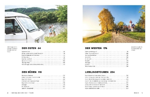 Buchcover und Innenansicht für das Buch: Yes we camp! Camping an Seen und Flüssen
