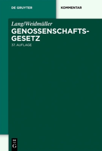 Buchcover und Innenansicht für das Buch: Lang/Weidmüller. Genossenschaftsgesetz