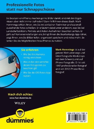 Buchcover und Innenansicht für das Buch: iPhone-Fotografie für Dummies