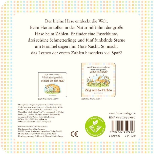 Buchcover und Innenansicht für das Buch: Weißt du eigentlich, wie lieb ich dich hab? Zähl mit mir