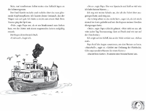 Buchcover und Innenansicht für das Buch: Finsterbrook - Vier Freunde und ein Höllenhund