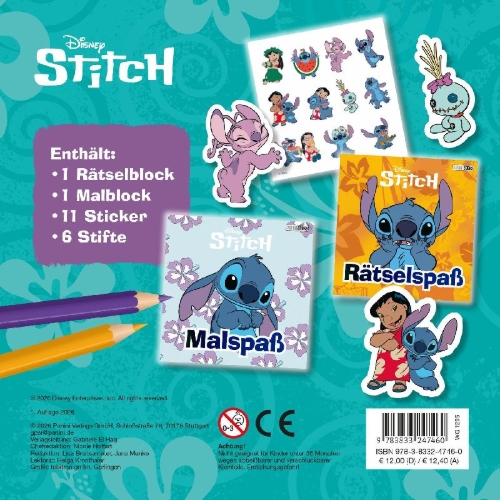 Buchcover und Innenansicht für das Buch: Disney Stitch: Die große Stitch-Box