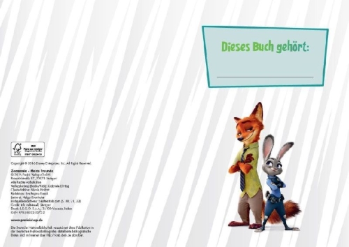 Buchcover und Innenansicht für das Buch: Disney Zoomania: Meine Freunde