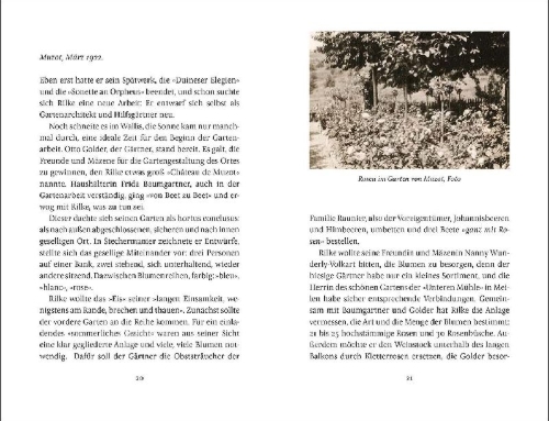 Buchcover und Innenansicht für das Buch: Rilke als Gärtner