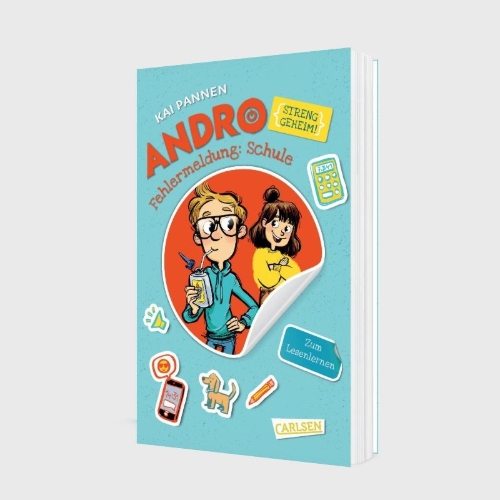 Buchcover und Innenansicht für das Buch: Andro, streng geheim! - Fehlermeldung: Schule