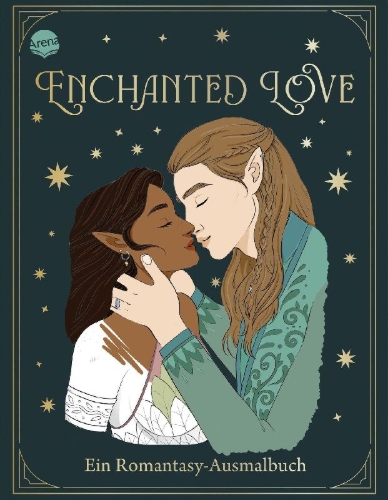 Buchcover und Innenansicht für das Buch: Enchanted Love. Ein Romantasy-Ausmalbuch