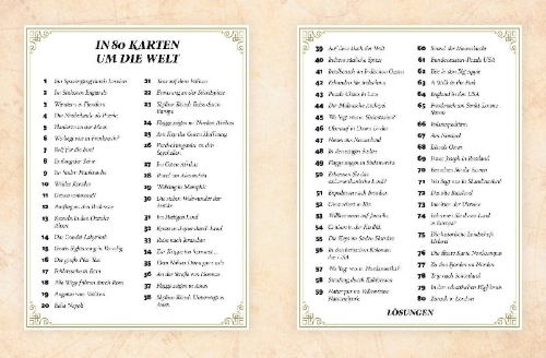 Buchcover und Innenansicht für das Buch: Rätselbuch der Landkarten. In 80 Karten um die Welt