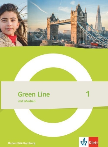 Buchcover und Innenansicht für das Buch: Green Line 1 G9. Schulbuch mit Medien (fester Einband) Klasse 5. Ausgabe Baden-Württemberg