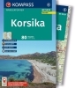 Buchcover und Innenansicht für das Buch: KOMPASS Wanderführer Korsika, 80 Touren mit Extra-Tourenkarte