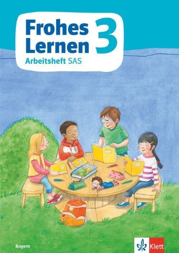 Buchcover und Innenansicht für das Buch: Frohes Lernen Sprachbuch 3. Arbeitsheft in Schulausgangsschrift Klasse 3. Ausgabe Bayern