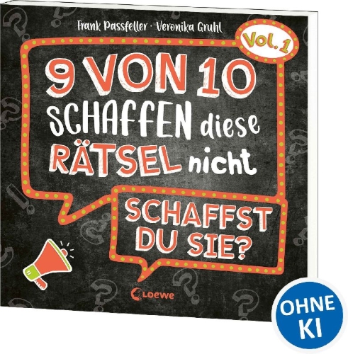 Buchcover und Innenansicht für das Buch: 9 von 10 schaffen diese Rätsel nicht - schaffst du sie? - Vol. 1