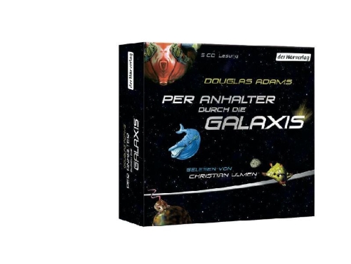 Buchcover und Innenansicht für das Buch: Per Anhalter durch die Galaxis