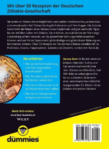 Buchcover und Innenansicht für das Buch: Glutenfrei leben für Dummies
