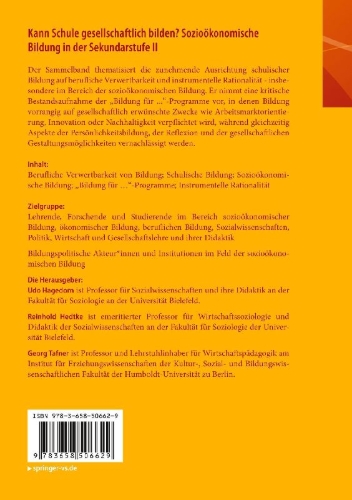 Buchcover und Innenansicht für das Buch: Kann Schule gesellschaftlich bilden? Sozioökonomische Bildung in der Sekundarstufe II