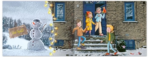 Buchcover und Innenansicht für das Buch: Der mysteriöse Weihnachtsdieb - Ein Escape-Adventskalender für Kids