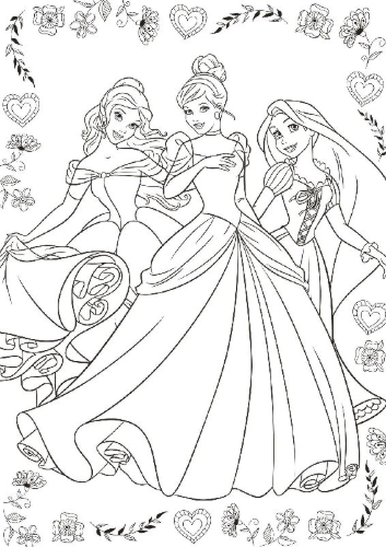 Buchcover und Innenansicht für das Buch: Disney Prinzessin Best of: Die schönsten Motive zum Ausmalen