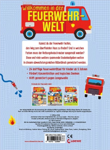 Buchcover und Innenansicht für das Buch: Mon ami le pompier - Mon bloc de jeux