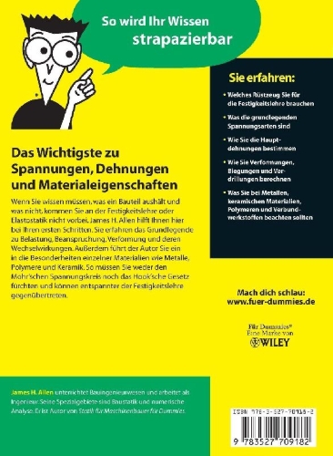 Buchcover und Innenansicht für das Buch: Festigkeitslehre für Dummies