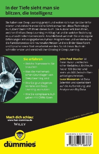 Buchcover und Innenansicht für das Buch: Deep Learning kompakt für Dummies