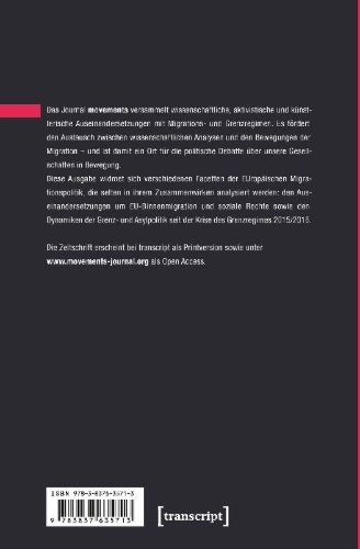 Buchcover und Innenansicht für das Buch: movements. Journal für kritische Migrations- und Grenzregimeforschung