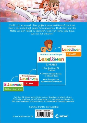 Buchcover und Innenansicht für das Buch: Leselöwen 2. Klasse - Der große Karate-Wettkampf