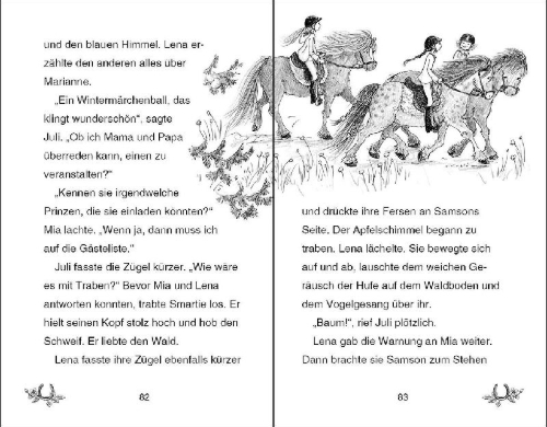 Buchcover und Innenansicht für das Buch: Ponyhof Apfelblüte - Julia und Smartie
