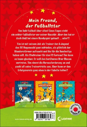 Buchcover und Innenansicht für das Buch: Der Wunderstürmer (Band 5) - Plötzlich Cheftrainer!