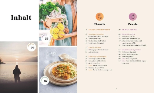 Buchcover und Innenansicht für das Buch: Cholesterin senken