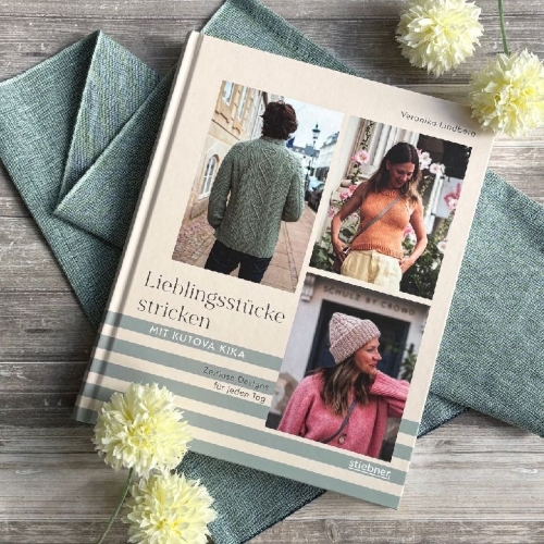 Buchcover und Innenansicht für das Buch: Lieblingsstücke stricken mit Kutova Kika