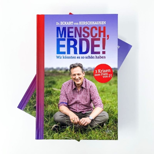 Buchcover und Innenansicht für das Buch: Mensch, Erde! Wir könnten es so schön haben