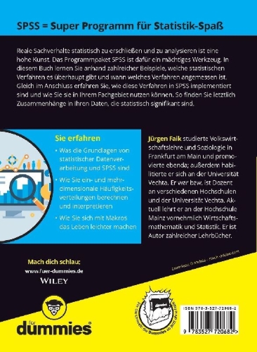 Buchcover und Innenansicht für das Buch: Statistik mit SPSS für Dummies Alles in einem Band