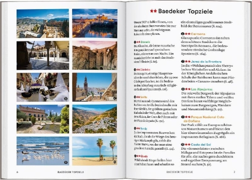 Buchcover und Innenansicht für das Buch: Baedeker SMART Reiseführer Andalusien