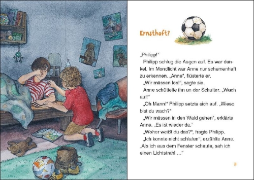 Buchcover und Innenansicht für das Buch: Das magische Baumhaus junior (Band 43) - Das Fußballspiel des Jahrhunderts
