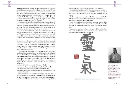 Buchcover und Innenansicht für das Buch: Original Reiki-Handbuch des Dr. Mikao Usui