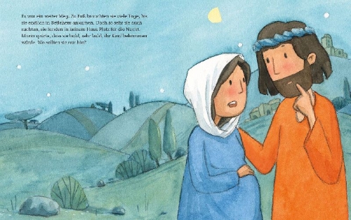 Buchcover und Innenansicht für das Buch: Die Weihnachtsgeschichte (Pappbilderbuch)