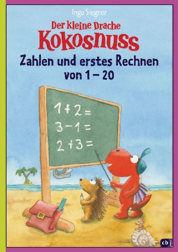 Buchcover und Innenansicht für das Buch: Der kleine Drache Kokosnuss - Zahlen und erstes Rechnen von 1 bis 20