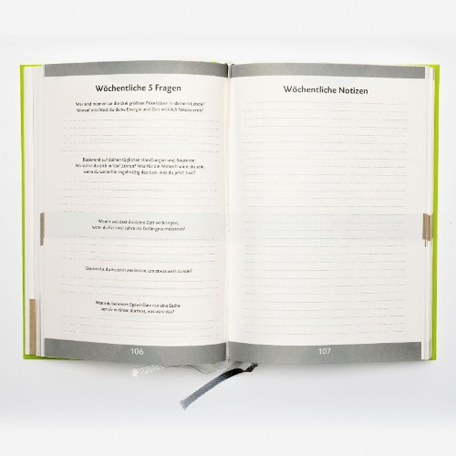 Buchcover und Innenansicht für das Buch: Das 6-Minuten-Tagebuch (limone)