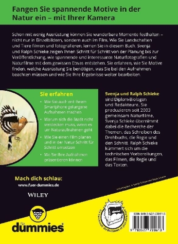 Buchcover und Innenansicht für das Buch: Natur filmen und fotografieren für Dummies