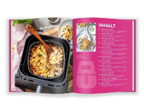 Buchcover und Innenansicht für das Buch: AIR FRYER 100 x Familie