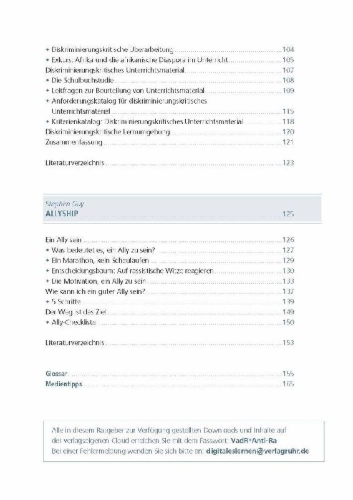 Buchcover und Innenansicht für das Buch: Anti-Rassismus für Lehrkräfte