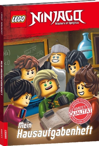 Buchcover und Innenansicht für das Buch: LEGO® NINJAGO® Mein Hausaufgabenheft