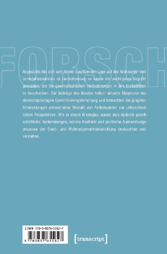Buchcover und Innenansicht für das Buch: Gentrifizierung und Verdrängung
