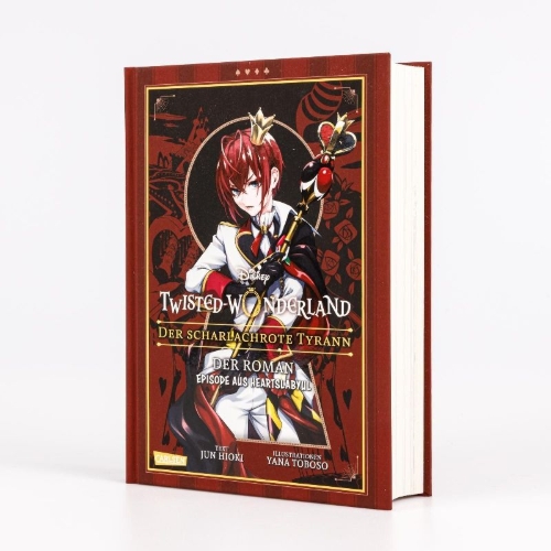 Buchcover und Innenansicht für das Buch: Disney: Twisted Wonderland - Roman: Der scharlachrote Tyrann