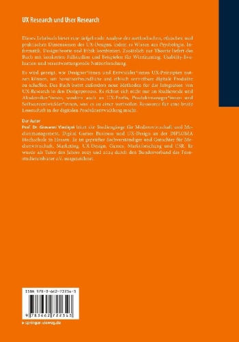 Buchcover und Innenansicht für das Buch: UX Research und User Research