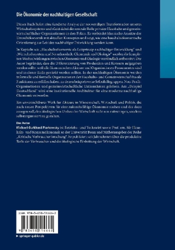 Buchcover und Innenansicht für das Buch: Die Ökonomie der nachhaltigen Gesellschaft